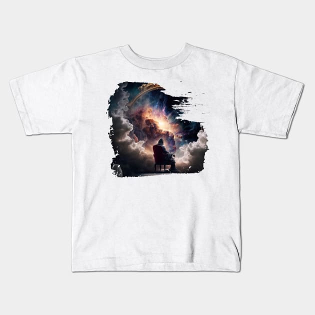 Man watching universe Kids T-Shirt by Kileykite 